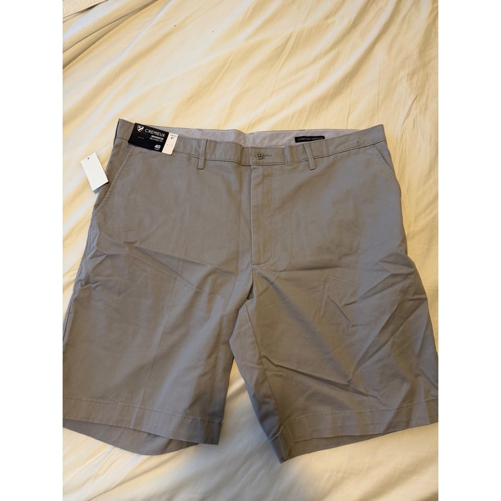 Cremieux Madison Relaxed Fit Comfort Stretch Gray Chino Shorts Mens 40 NWT
